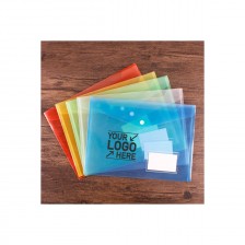 Transparent PP Portfolios A4 File Document Holder With Button